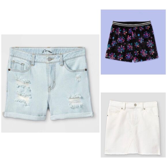 Cat & Jack Art Class Girls New Bundle Jeans Shorts White Size XS 4/5 - Picture 1 of 4
